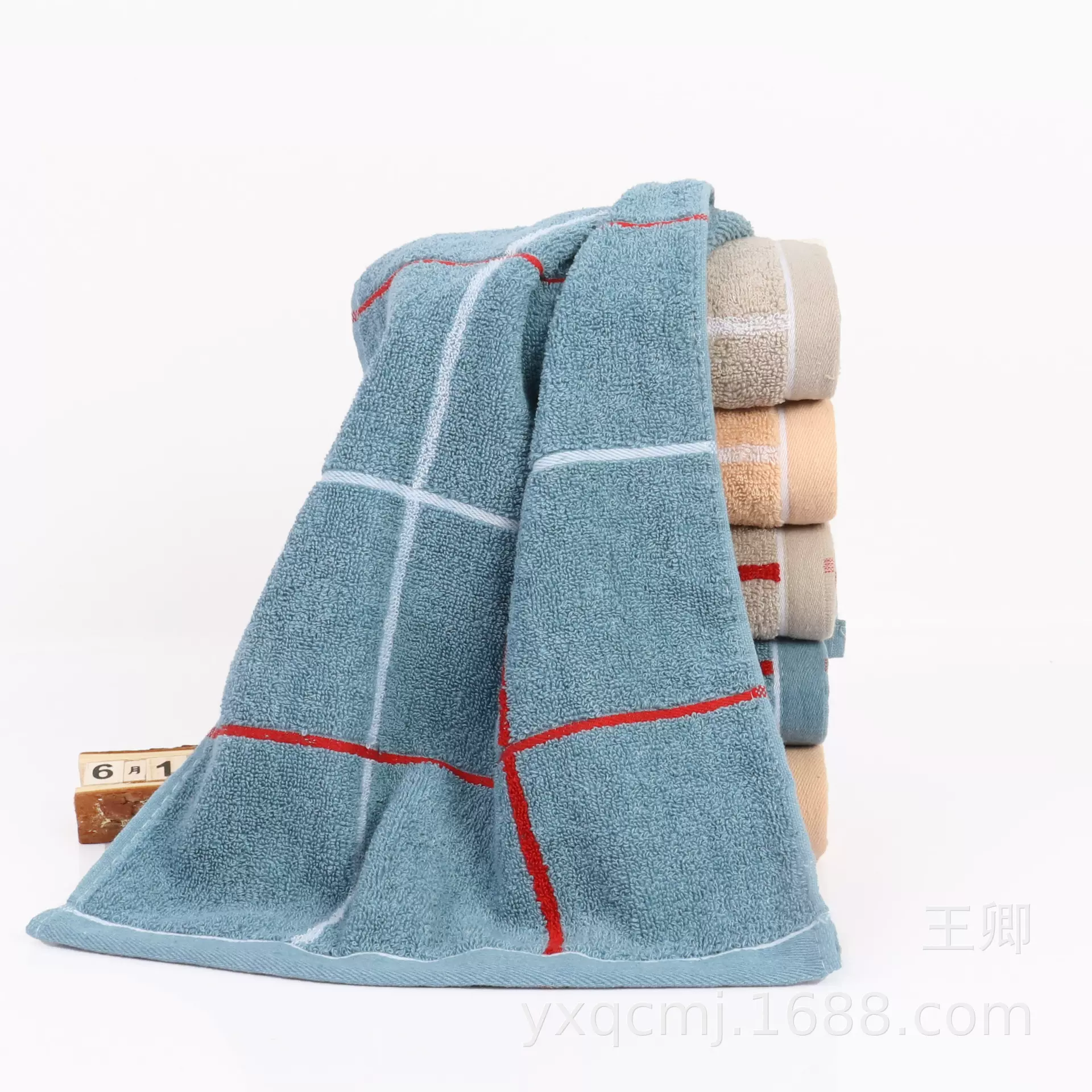 纯棉毛巾成人家用吸水大方格款可绣花广告logo伴手礼礼盒批发