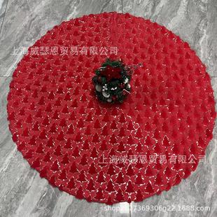 Cross-border new silver sequins embroidered small tree three-dimensional plush Christmas tree skirt Christmas holiday Christmas tree bottom decorative skirt pad
