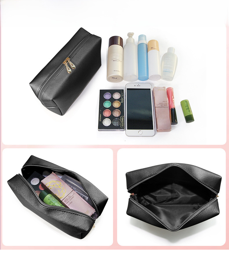 Cross-border Dopamine PU Leather Makeup Storage Octagonal Small Square Bag Simple Solid Color Gift Cosmetic Bag