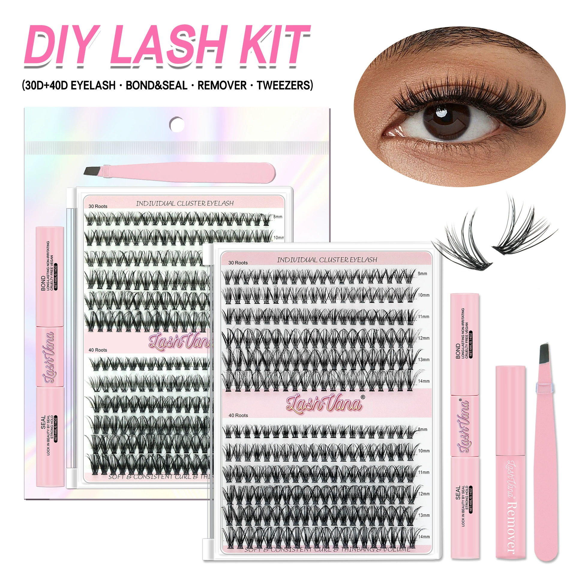 Diy Набор для ресниц false eyelashes set glue type black stem wholesale