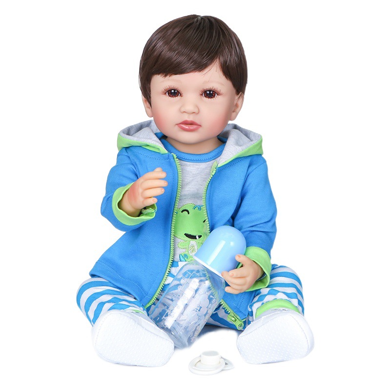 55cm full glue Boy Doll lindo bebé transfronterizo e-commerce suministro Amazon entrega de una sola pieza