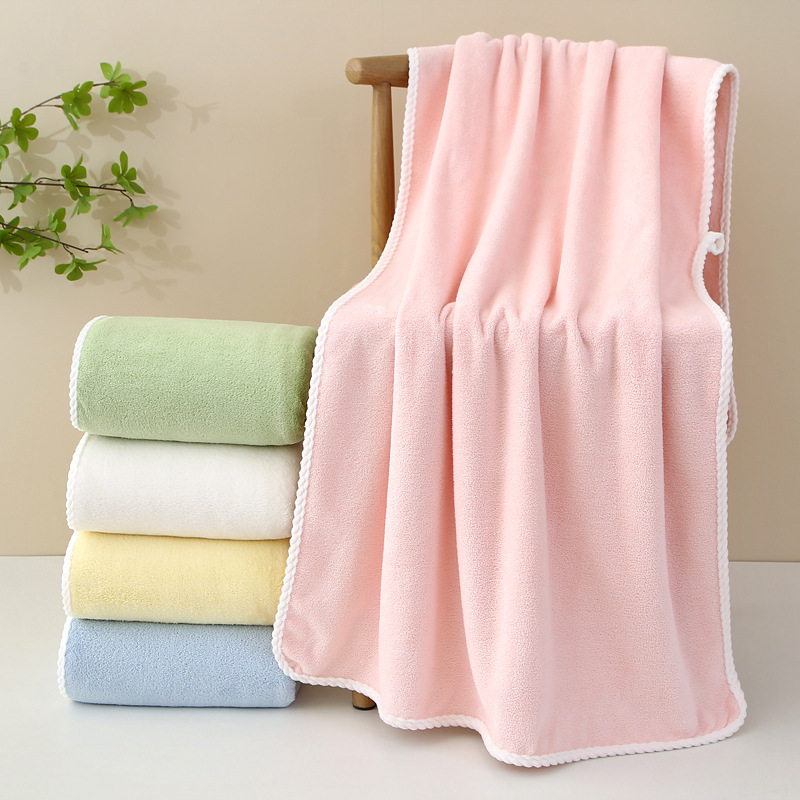 Coral fleece bath towel thickened absorbent men and women couple bath quick-drying large towel household gift bath towel custom logo Coral fleece bath towel thickened absorbent men and women couple bath quick-drying large towel household gift bath towel custom logo