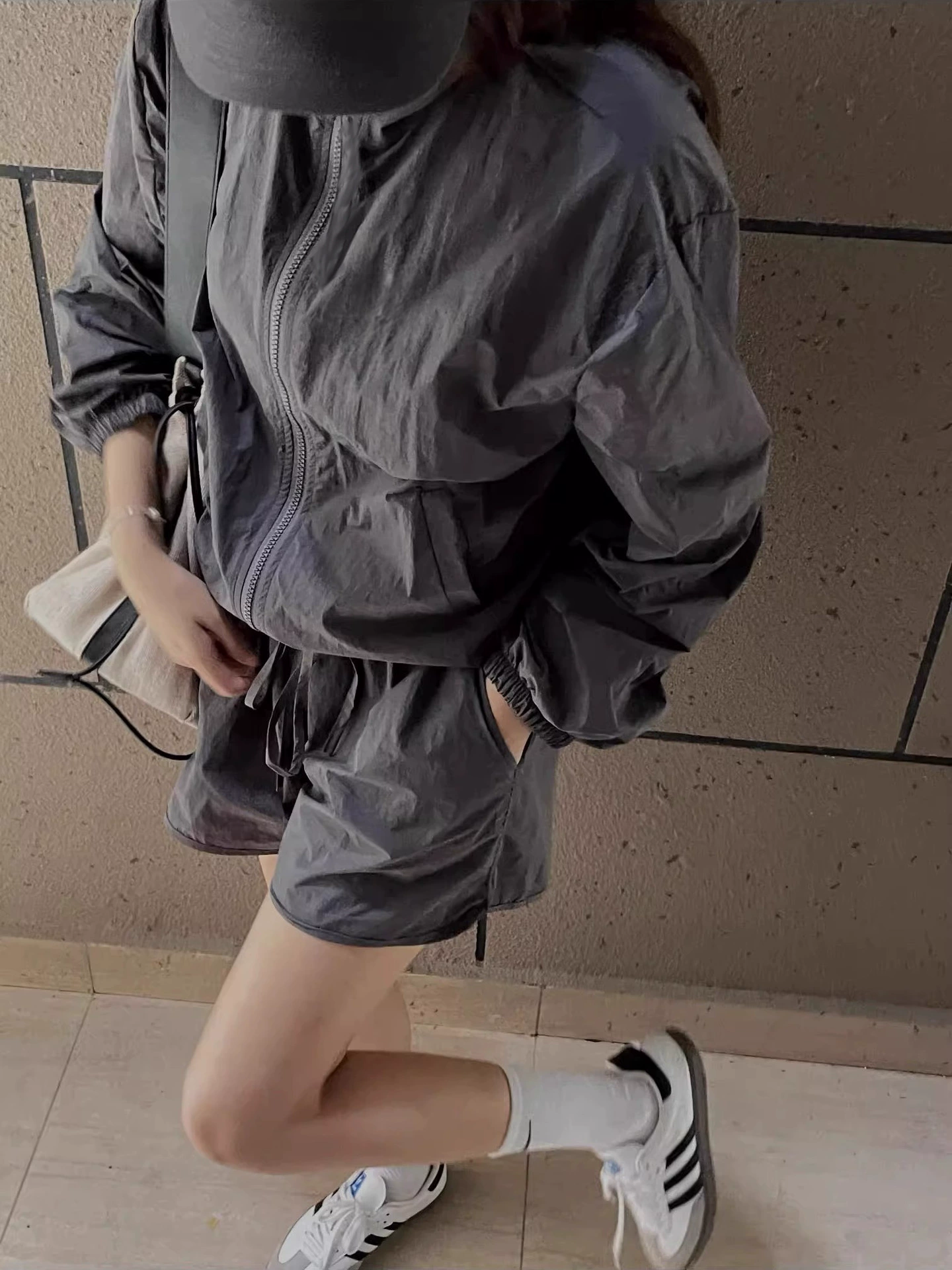 Spring jacket, light and thin breathable comfortable set, sun protection, elastic waist