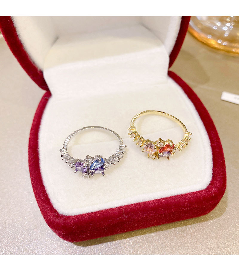 Fashion Geometric Copper Plating Zircon Rings