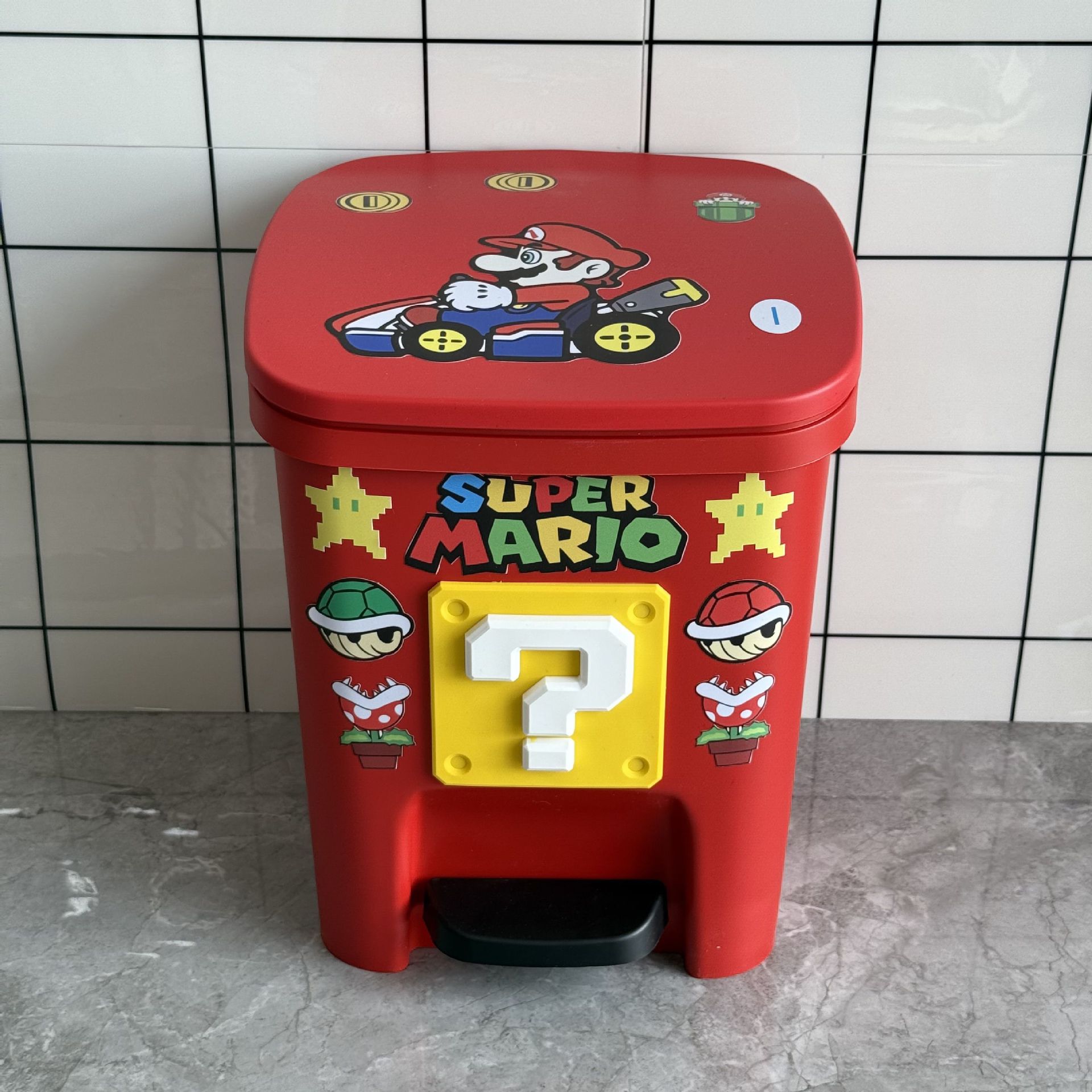 Cartoon pie basura sala de estar doméstica encantadora animación de gran capacidad decoración personalizada canasta de papel gruesa