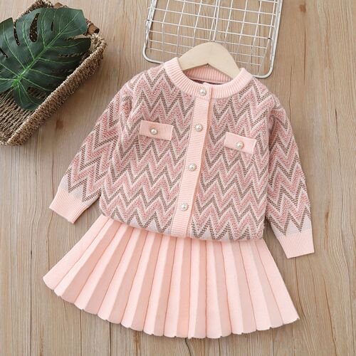 Children's Sweater Set  Autumn New Princess Dress Cute Girls' Two-Piece Set Autumn Children's Clothing