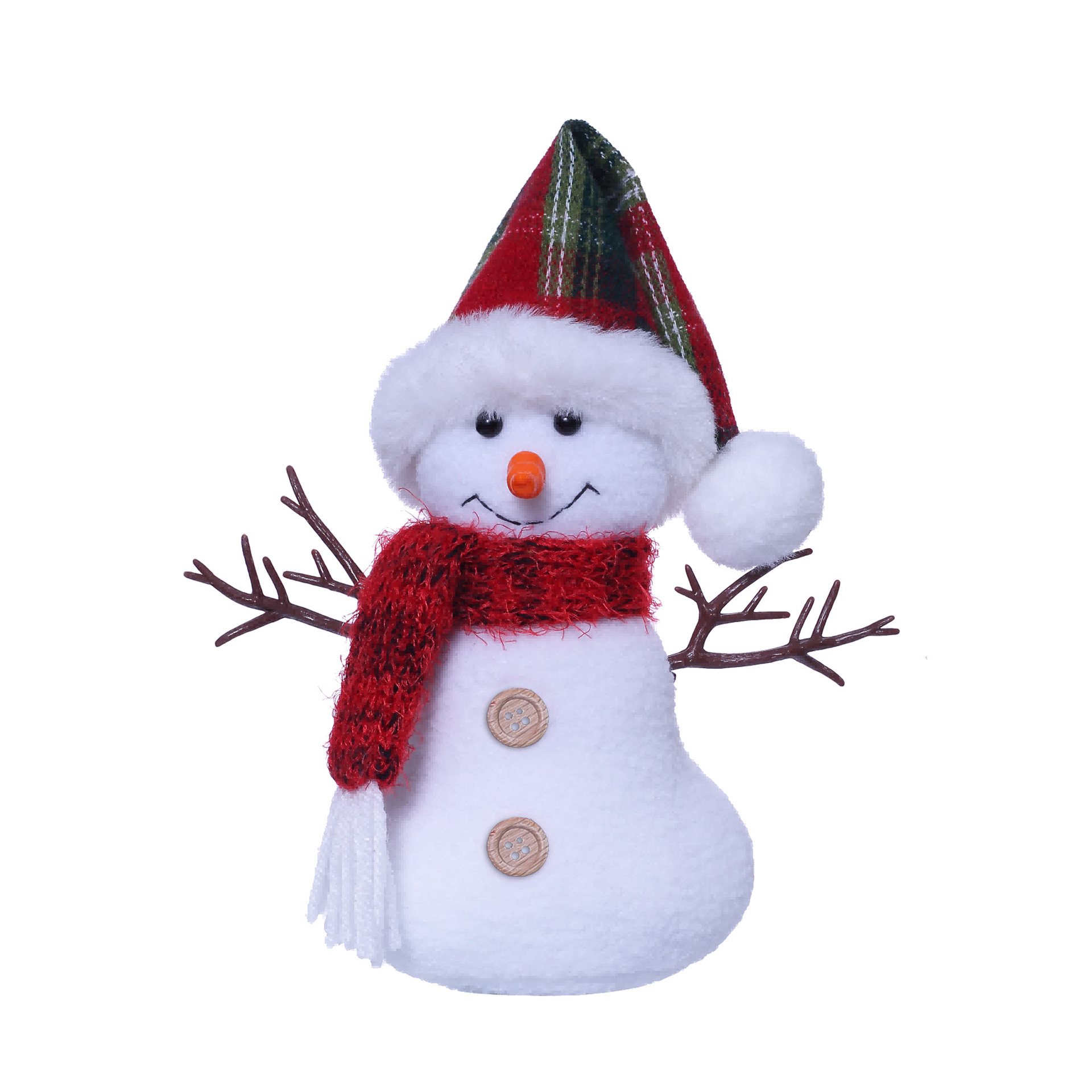 Adorable muñeco de nieve de Navidad sentado muñeca ventana decoración cruzada Rudolph sombrero muñeca decoración al por mayor