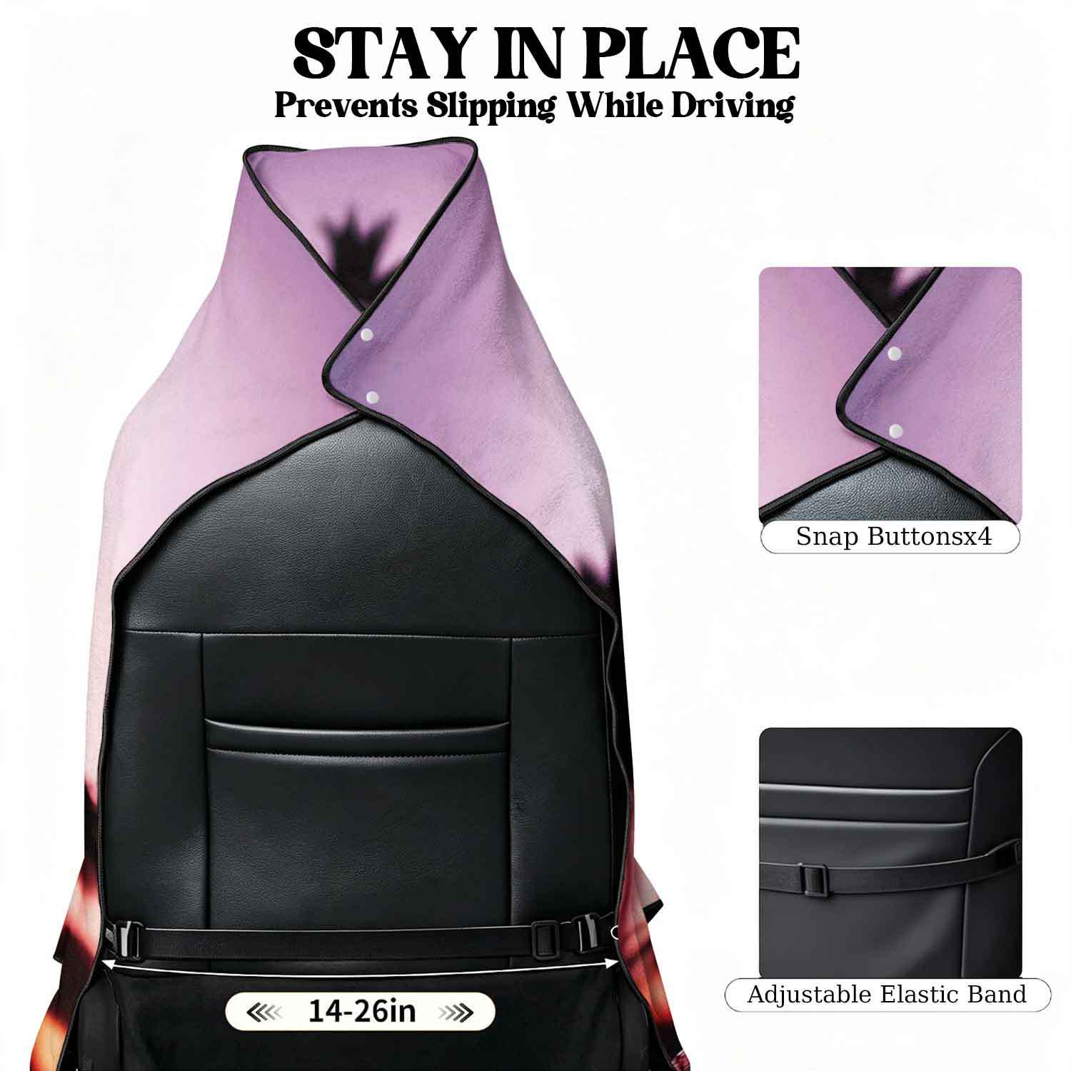 Printed bath towel and car seat cover 2-in-1, ultra-fine fiber outdoor beach and car dual-use universal seat cushion