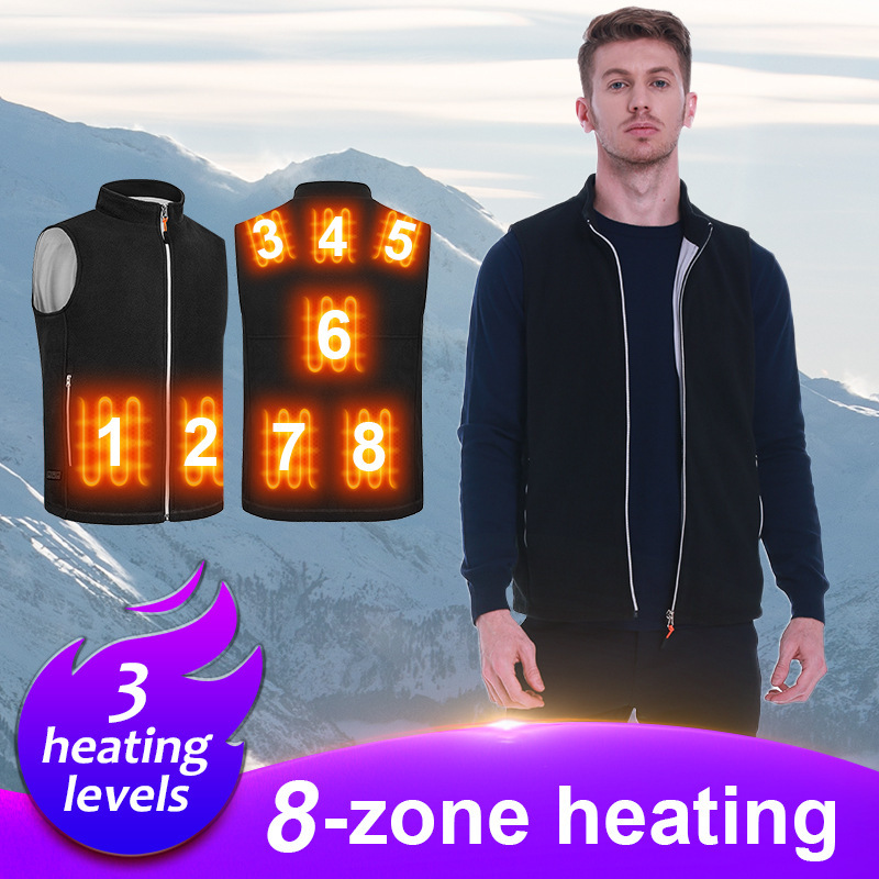 Cross-border Exclusive Fleece Vest Jacket in stock Collar Solid Color Casual Zipper Vest Amazon Explosions Cross-border Exclusive Fleece Vest Jacket in stock Collar Solid Color Casual Zipper Vest Amazon Explosions