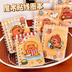 卡皮巴拉线圈本a7魔术贴笔记本学习文具用品批发学生奖励礼品本子