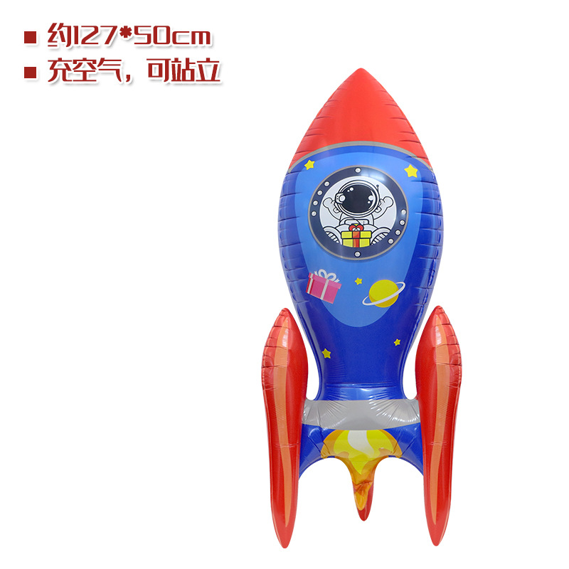 Fiesta decoración apoyos Foto fondo globo gigante 4D tridimensional de pie astronauta cohete globo de dibujos animados