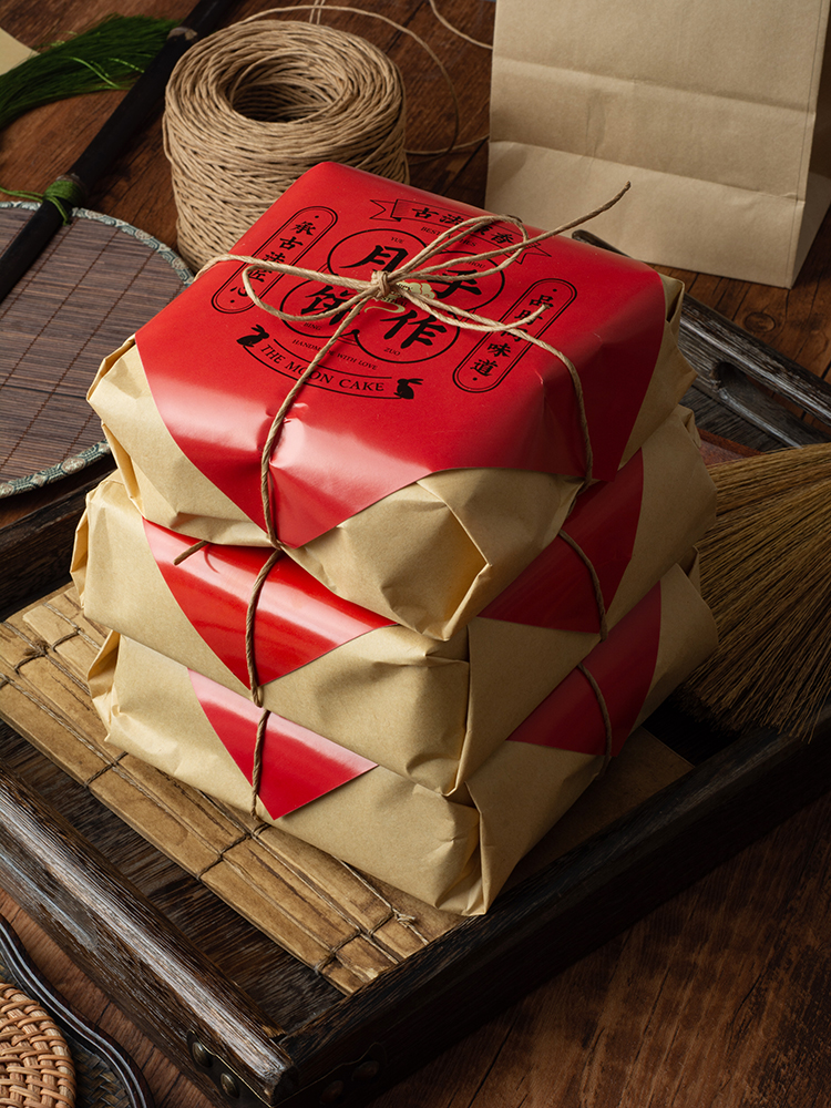 Papel de embalaje de pastel de luna retrógrado de mediodía de otoño Papel de embalaje de alimentos chinos de estilo de Hong Kong Papel anti-aceite de papel kraft tradicional