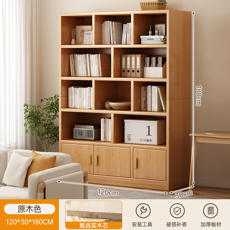 Estante de libros estante de piso estante de estudiantes armario de almacenamiento integrado contra la pared armario de almacenamiento doméstico sala de estar mostrador gabinete vertical