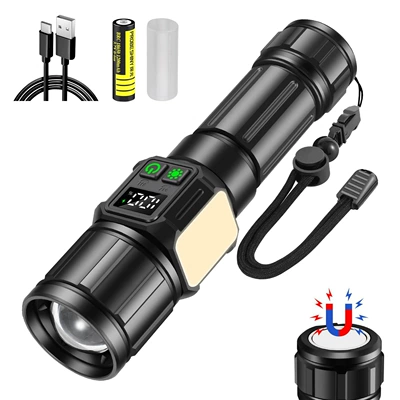 UV fənərlər Ultra-Bright, Retractable, Portable, Type-C - white-laser-flashlight-1-18650-1200mah-battery