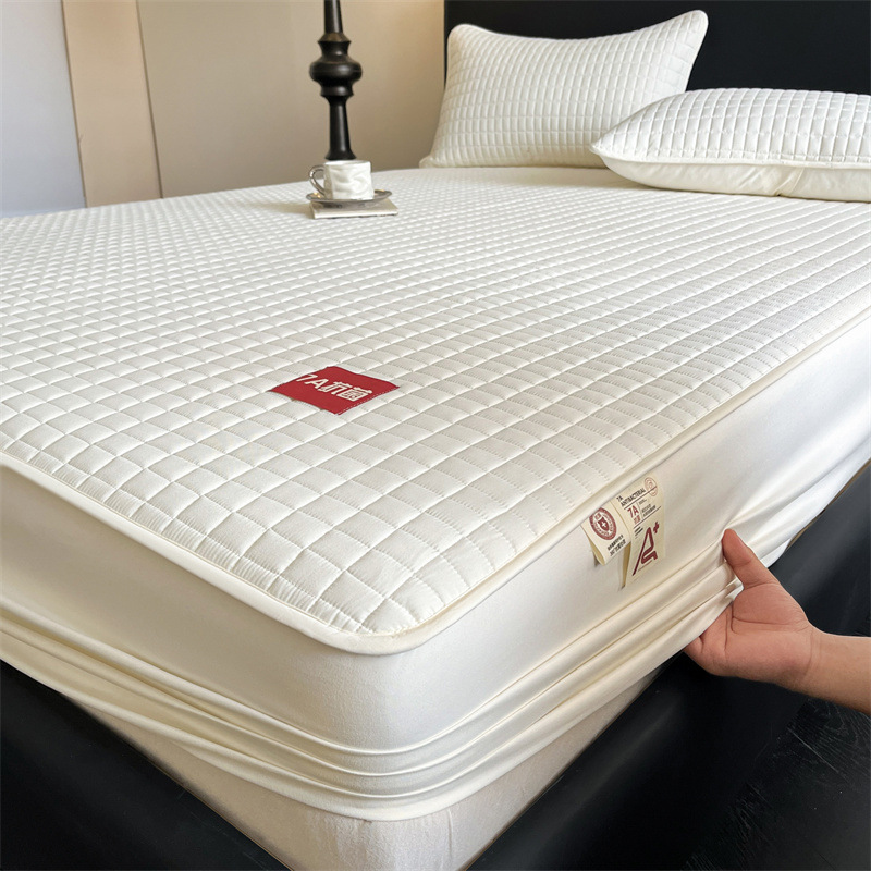7A Grade Quilted Waterproof Fitted Sheet Class a Fully Surrounded Dustproof Bed Cover Simmons Mattress Protector Fitted Sheet Customization