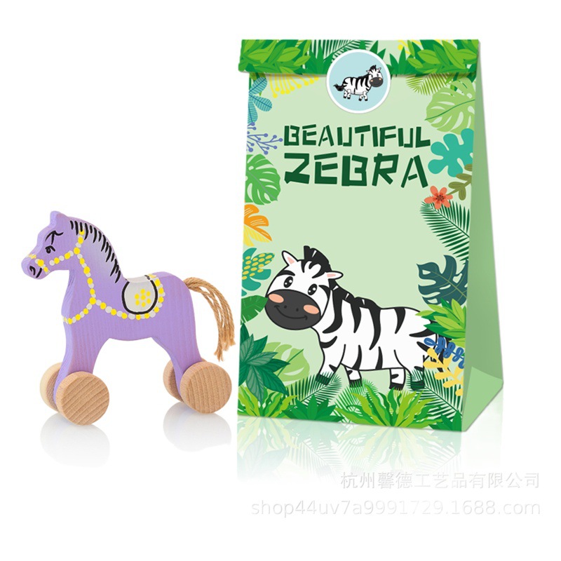 LB083 Comercio exterior Amazon selva animal León cebra mono elefante regalo caramelo papel Kraft bolsa de embalaje