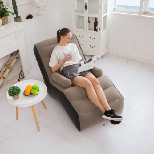 New inflatable lazy sofa outdoor flocking sofa chair portable lunch break bed creative S-shaped recliner photo studio gift