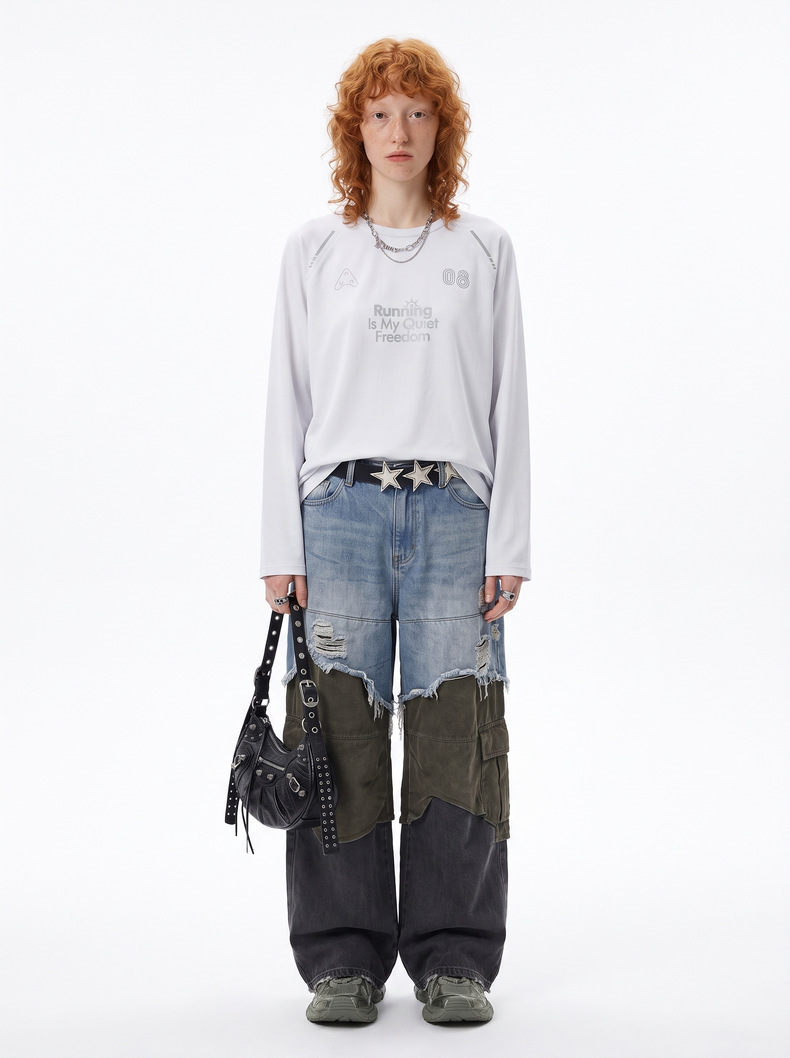 Inflation Reflective Raglan Long-Sleeve Tee