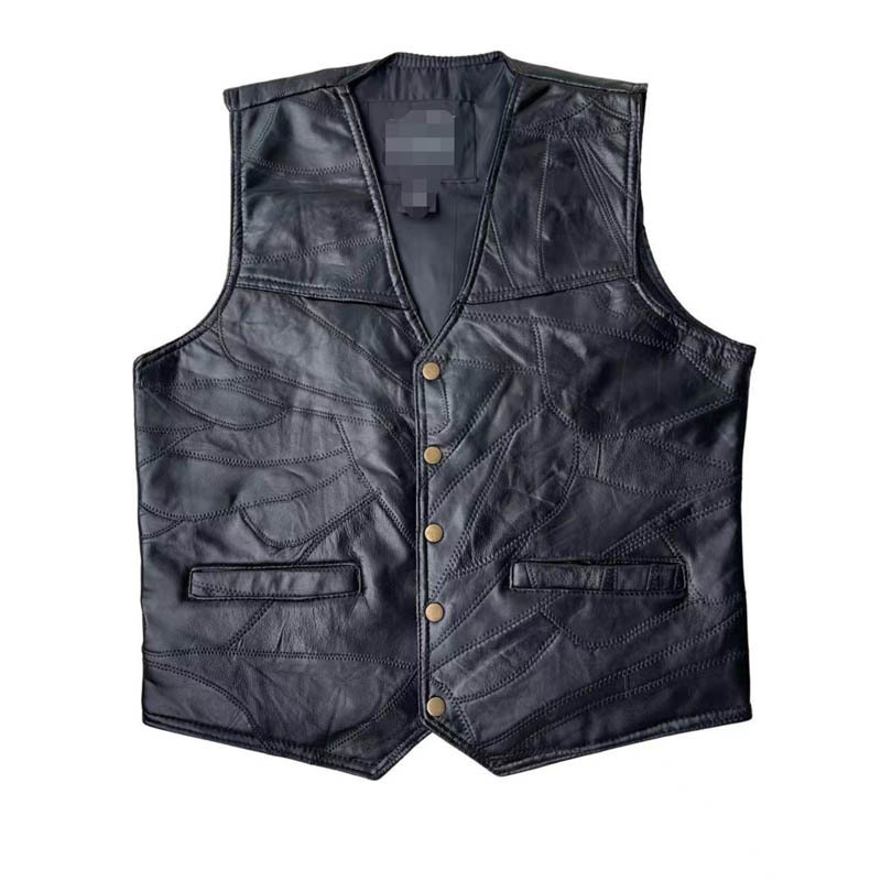 Genuine Leather Vest for Men, Windproof Cycling Vest, First Layer Sheepskin, Classic Universal Style for All Seasons, Vintage