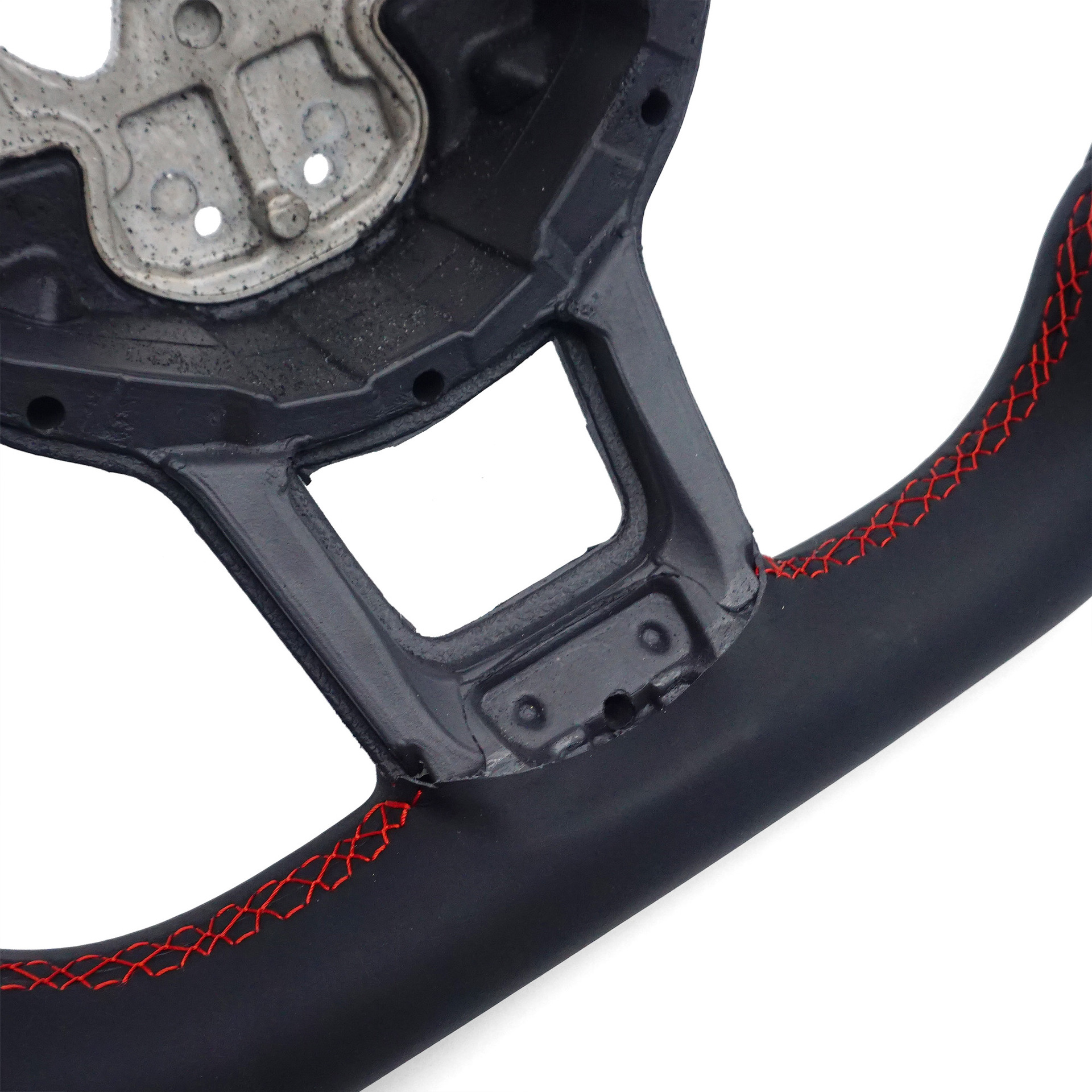 Suitable for Golf 7 7.5 GTI RLINE semi-perforated red stitching steering wheel with red return mark