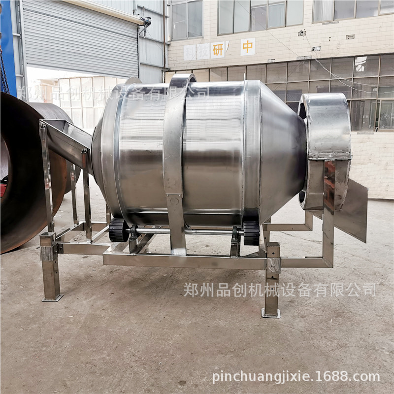 不锈钢食品滚筒搅拌机 膨化食品调味拌料机 腌菜辣鱼调味混合机