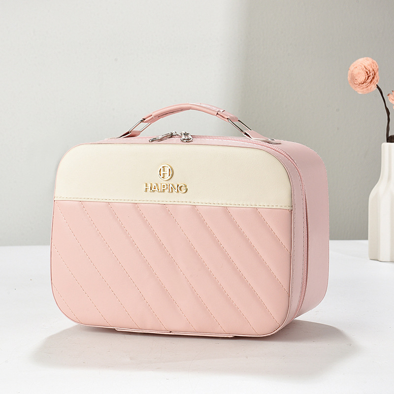 핑크 대형 가죽 핸드백