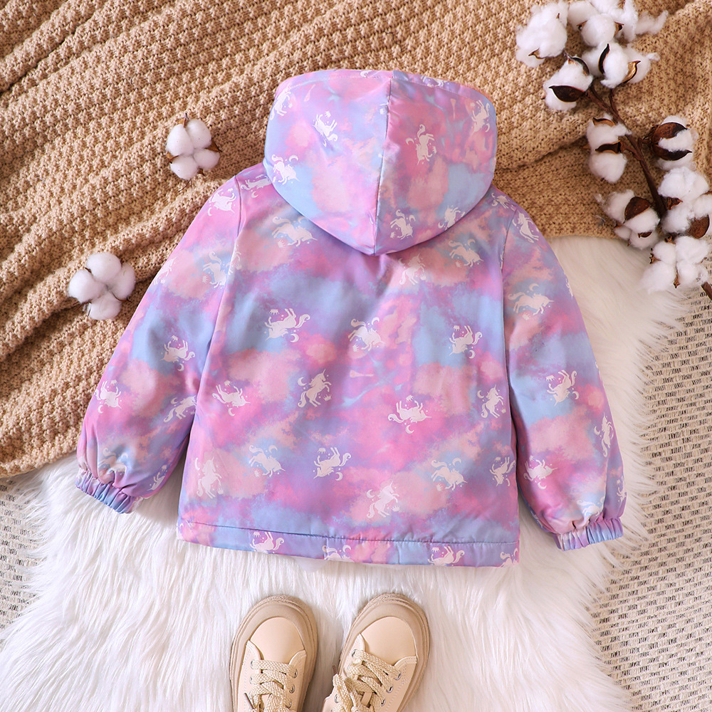EW Children's Clothing New Product for Girls' Autumn and Winter Cartoon Plush Thick Hooded Jacket WT466-A_voghion.com