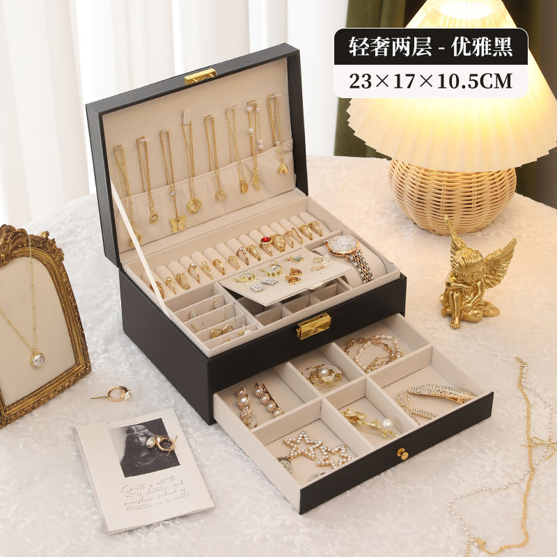 菱形三層引き出しジュエリー収納ボックスヨーロッパプリンセスボックスジュエリーボックス寝室ドレッシングテーブルハイエンドジュエリーボックス|undefined