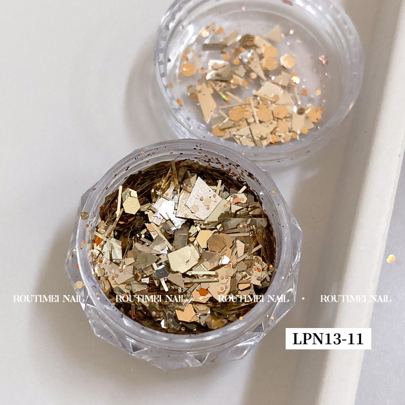 美甲新款亮片粉高级百搭款式ins韩式风格20色套装多边形亮片闪粉|undefined