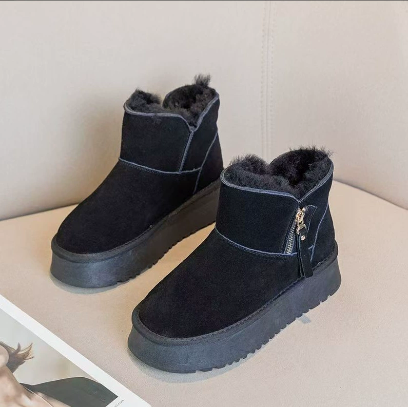 Снежные сапоги с толстым дном Женские зимние 2024 новые наружные холодостойкие короткие сапоги с бархатом утолщенные и теплые северо-восточные хлопковые туфли