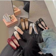 425-11  温柔晚风法式气质蝴蝶结方头玛丽珍小皮鞋