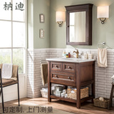 Американский стиль сплошной деревянный пол -тип шкаф для ванной комнаты для умывальника из ванной комнаты ванная комната для ванной комнаты туалет туалет, раковина, зеркальное шкаф