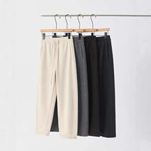 加绒加厚弯刀裤女秋冬2025新款高腰显瘦宽松运动裤醋酸羊毛休闲裤