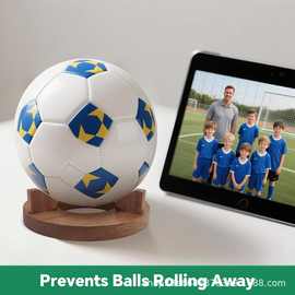 木制球托桌面篮球足球收纳底座卧室客厅运动球类纪念展示架