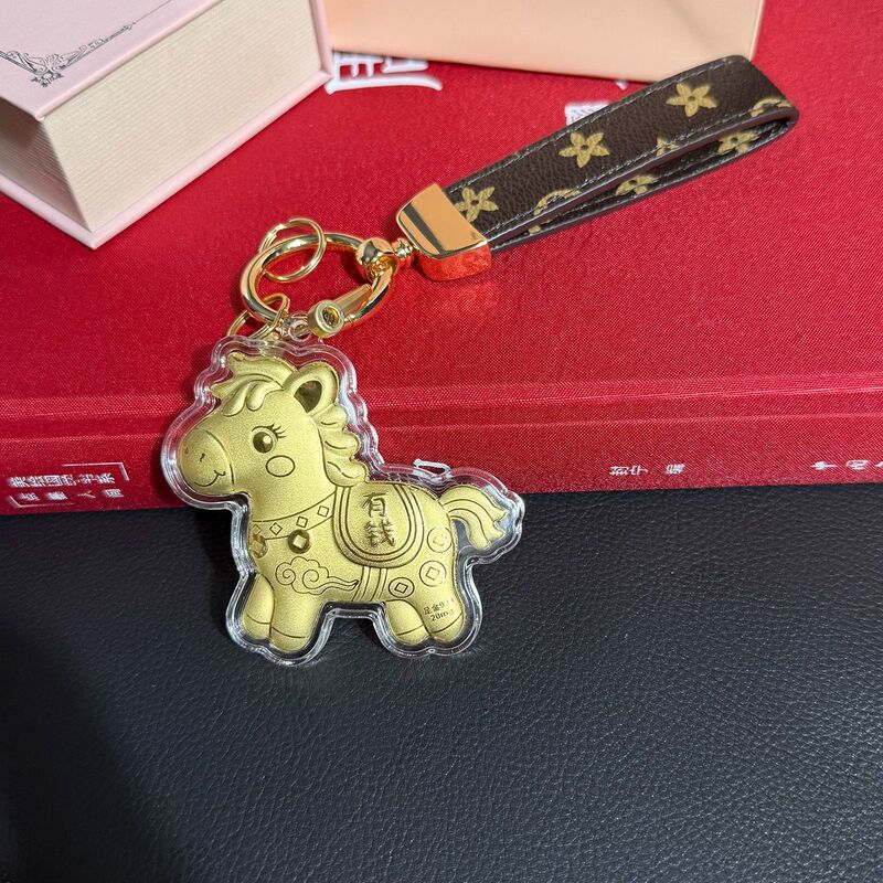黄金小金马钥匙扣马上有钱马上暴富挂饰包包挂饰钥匙扣汽车扣挂件|undefined