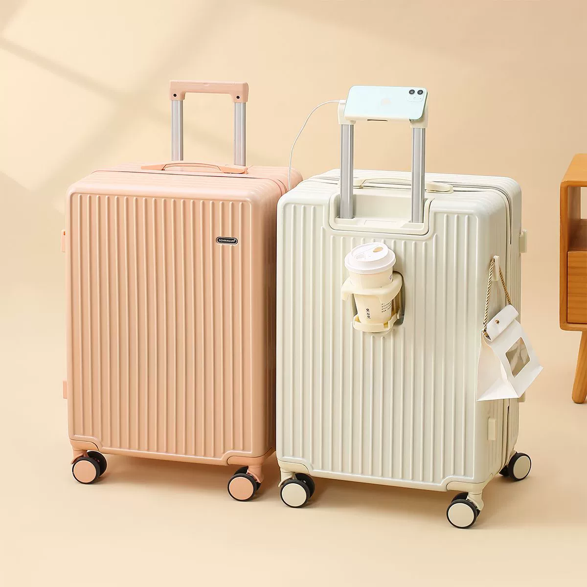 Capacious suitcase, durable box, 24 inch, 20 inch