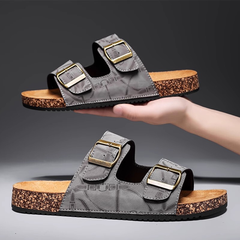 Cross-Border Birkenstock Slippers for Men, Summer Trendy Outer Wear, Non-Slip Soft-Soled Sandals, Outdoor Sports Cork Beach Sandals
