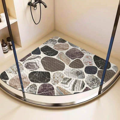 Avtomobil döşəmə paspasları — cartoon bathroom non-slip floor mat - pebble-dark-no-13-5454cmcustomizable-pattern