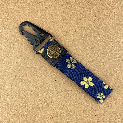 key chain personalized decoration creative: Car key bag - eagle-mouth-keychain-cherry-blossom-blue