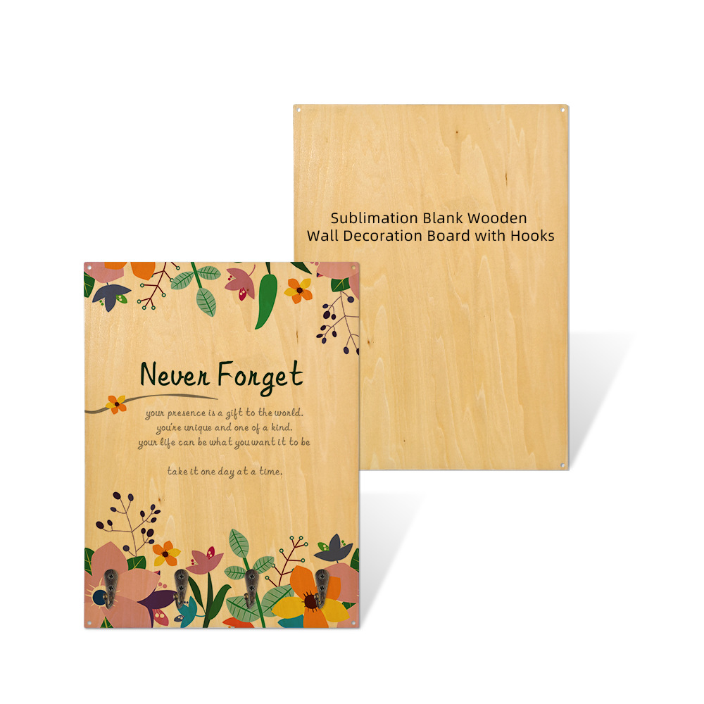 Nuevos productos directos de transferencia de calor madera placa de gancho de pared de sublimación de calor placa de gancho de madera al por mayor