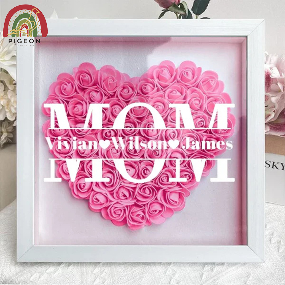 Regalo del día de la madre MOM nombre de la madre DIY transfronterizo Amazon explosivo rosa marco caja de regalo madera
