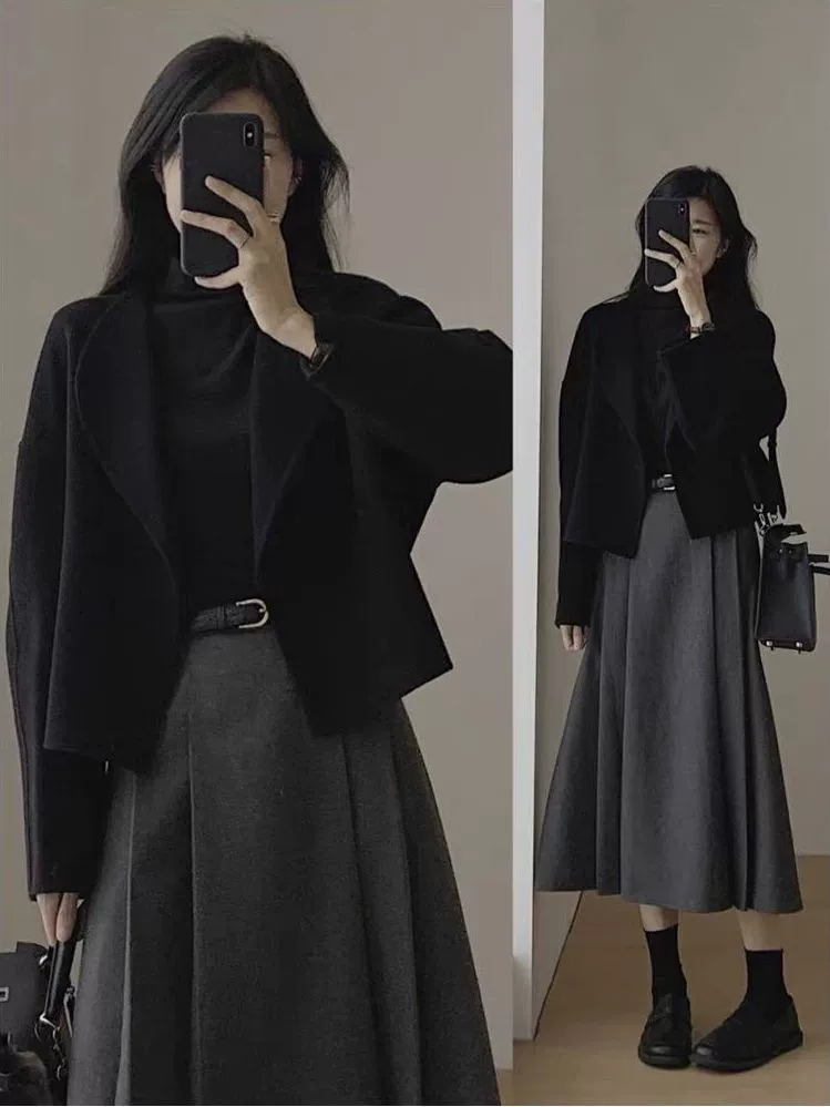 Демисезонный шерстяной жакет, короткий с длинным рукавом, в стиле Chanel, для подростков