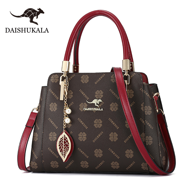 New Hot Autumn and Winter New Tote Wine Red Handheld One Shoulder Oblique Straddle Middle Aged Women's Mom's Bag_voghion.com