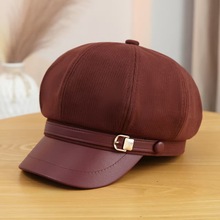 八角贝雷帽大头围春秋款复古报童帽适合大脸圆脸大码显脸小画家帽