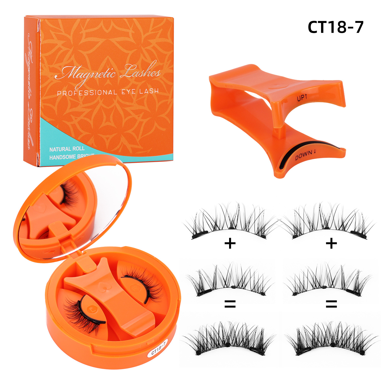 Juego de Pestañas Postizas Magnéticas de 2 Pares de Fibra de Alta Calidad para Maquillaje