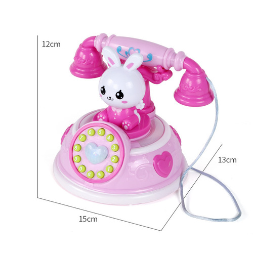 Children's Retro Cartoon Telephone Early Education Story Machine Simulation Telephone Girl's Play House Toy Cross-Border