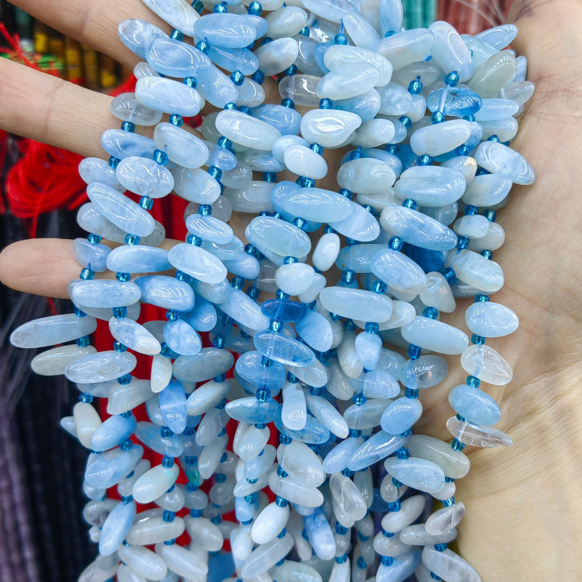 Piedra natural cristal piedra triturada amorfa agujeros laterales heterogéneos semiacabados joyería DIY perlas al por mayor