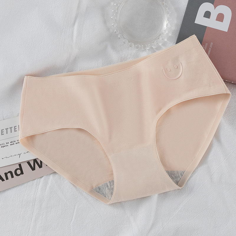 Ropa interior de niña de algodón puro Pantalones cortos de triángulo de entrepierna antibacteriana de algodón de cintura media para mujer Pantalones cortos deportivos transpirables Ropa interior de niña sin costuras