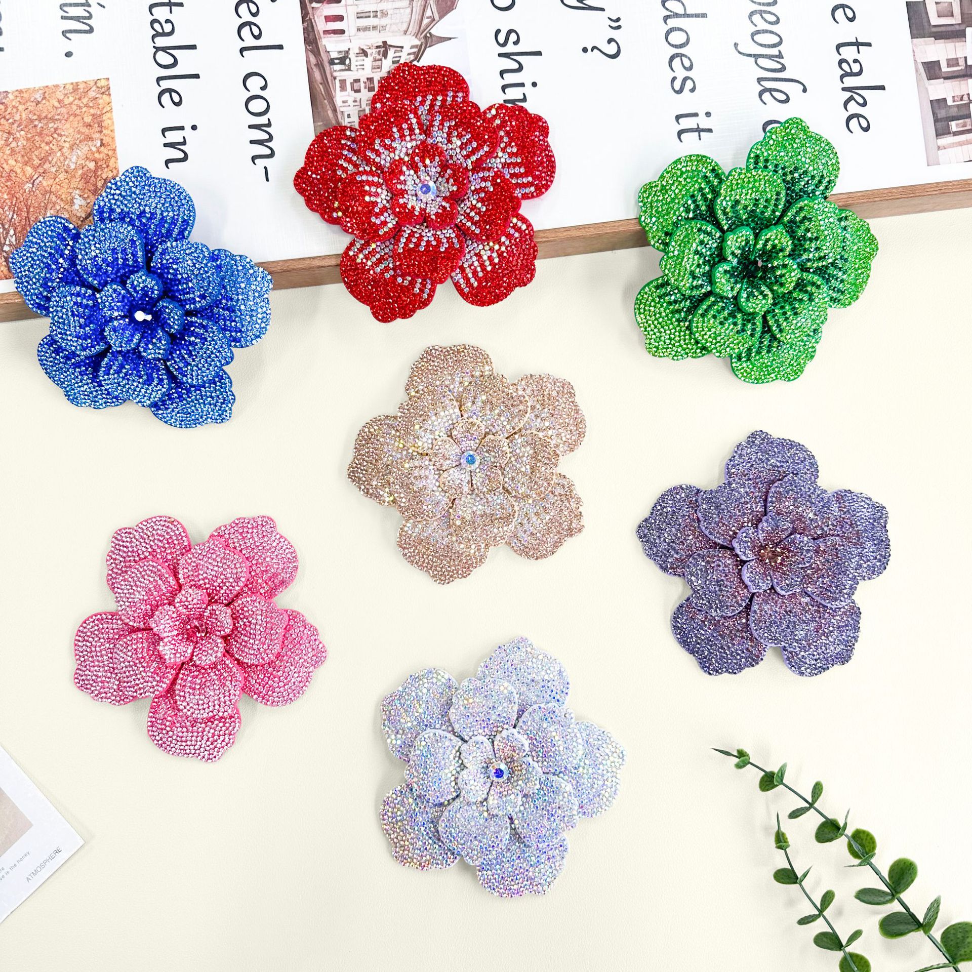 Flores tridimensionales de alta calidad diamante pectoral DIY materiales de decoración hecha a mano accesorios de sequilla ropa gorras accesorios de zapatos