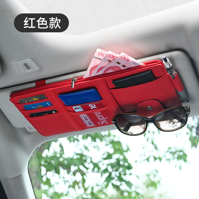 Bolsa de almacenamiento de visera de coche multifuncional titular de la tarjeta clip de gafas de coche Tarjeta de coche Bill Licencia de Conducir clip de almacenamiento